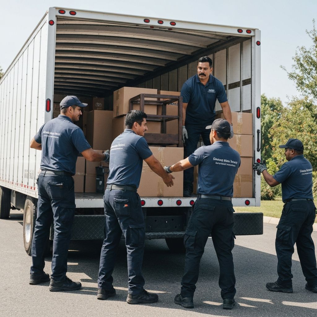 Moving truck being loaded